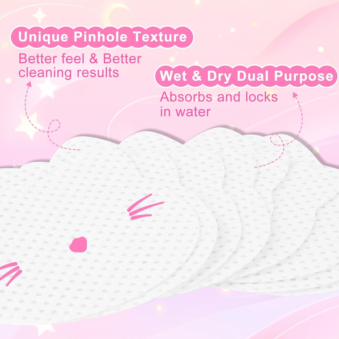MEKK 800PCS Cat Shape Lint Free Wipes - Super Absorbent Non-Woven for Nail Polish Remover and Eyelash Extension Glue - Soft Dry Nail Prep Wipes (White)
