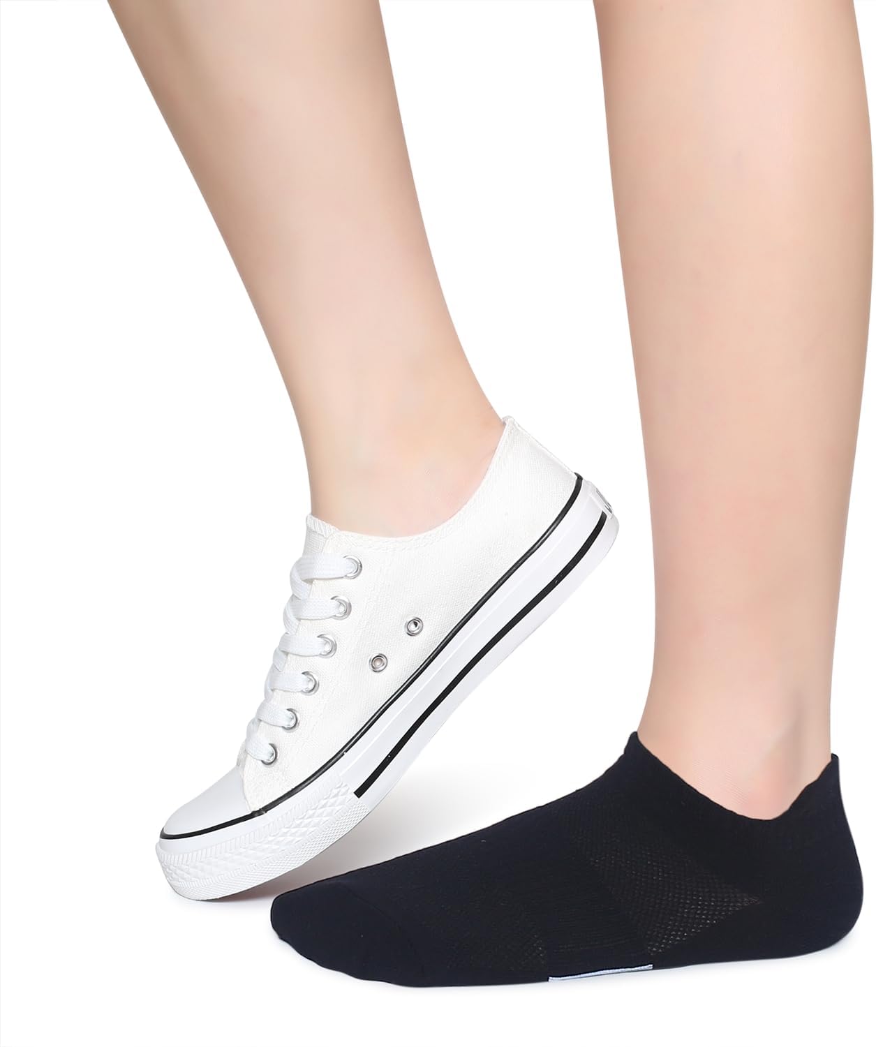 Henwarry Women's 10 Pairs Athletic Running Low Cut Socks Thin Cotton Soft Ankle Tab Socks