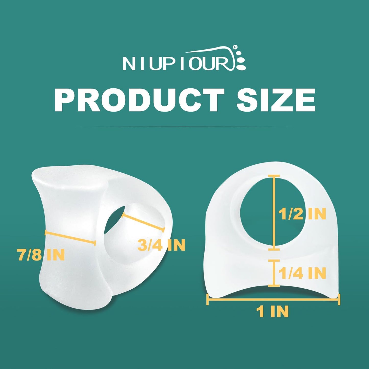 Niupiour Toe Separators for Women and Men - 14 Pack Gel Toe Spacers for Overlapping Toe, Silicone Hammer Toe Correctors for Big Toe, Hammer Toe Straighteners for Bunions, Cushion Toe Pain
