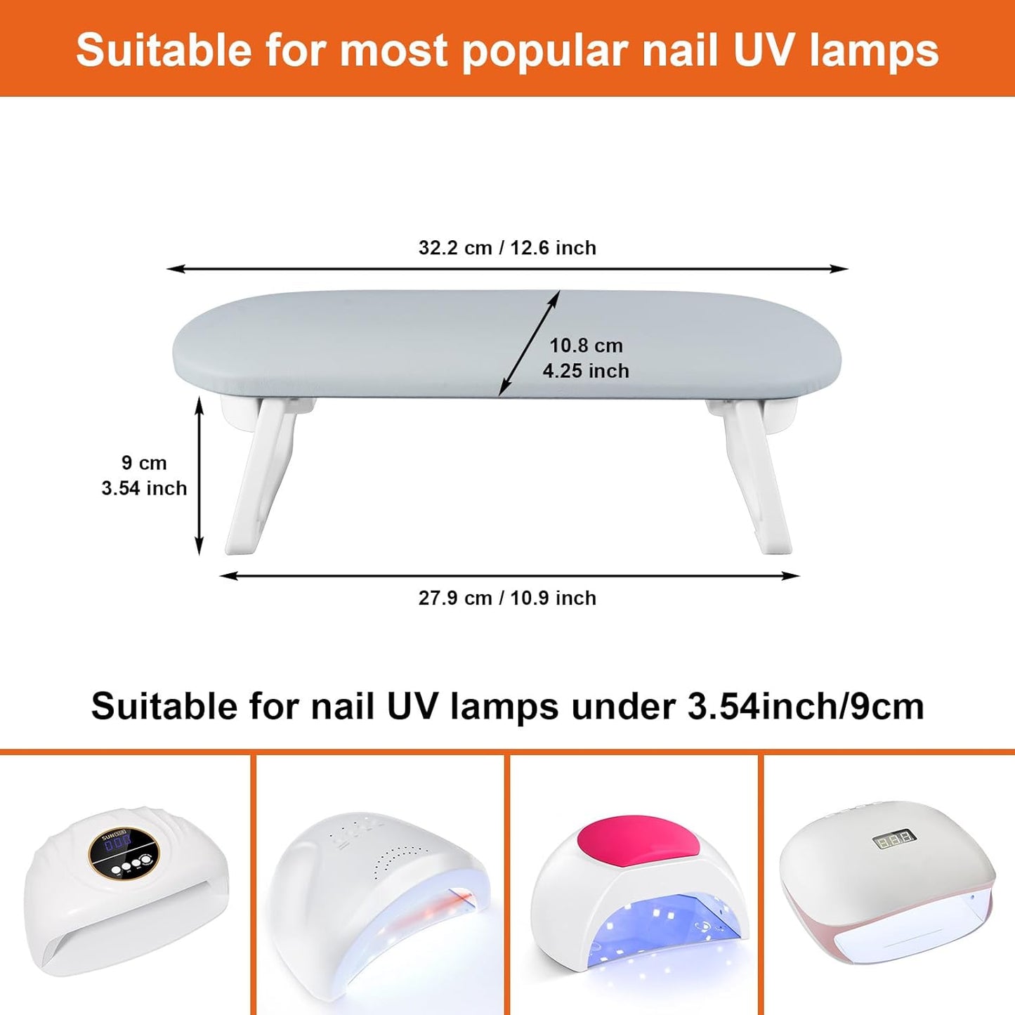 Diesisa Nail Arm Rest, Foldable PU Leather Nail Hand Rest For Nails Tech with Table Mat, Soft Hand Rest for Acrylic Nails/Nail Hand Pillow for Manicure Salon Use