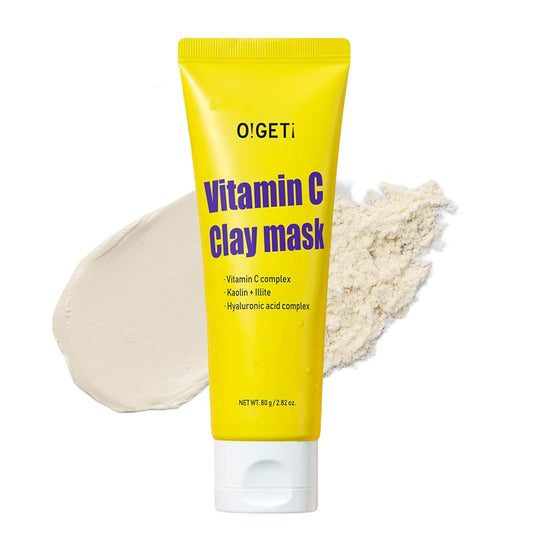 Vitamin C Clay Mask, Hydrating & Brightening Face Mask, Fermented Natural Clay, Kaolin & BHA, Upcycled Green Tangerine, 2.8oz