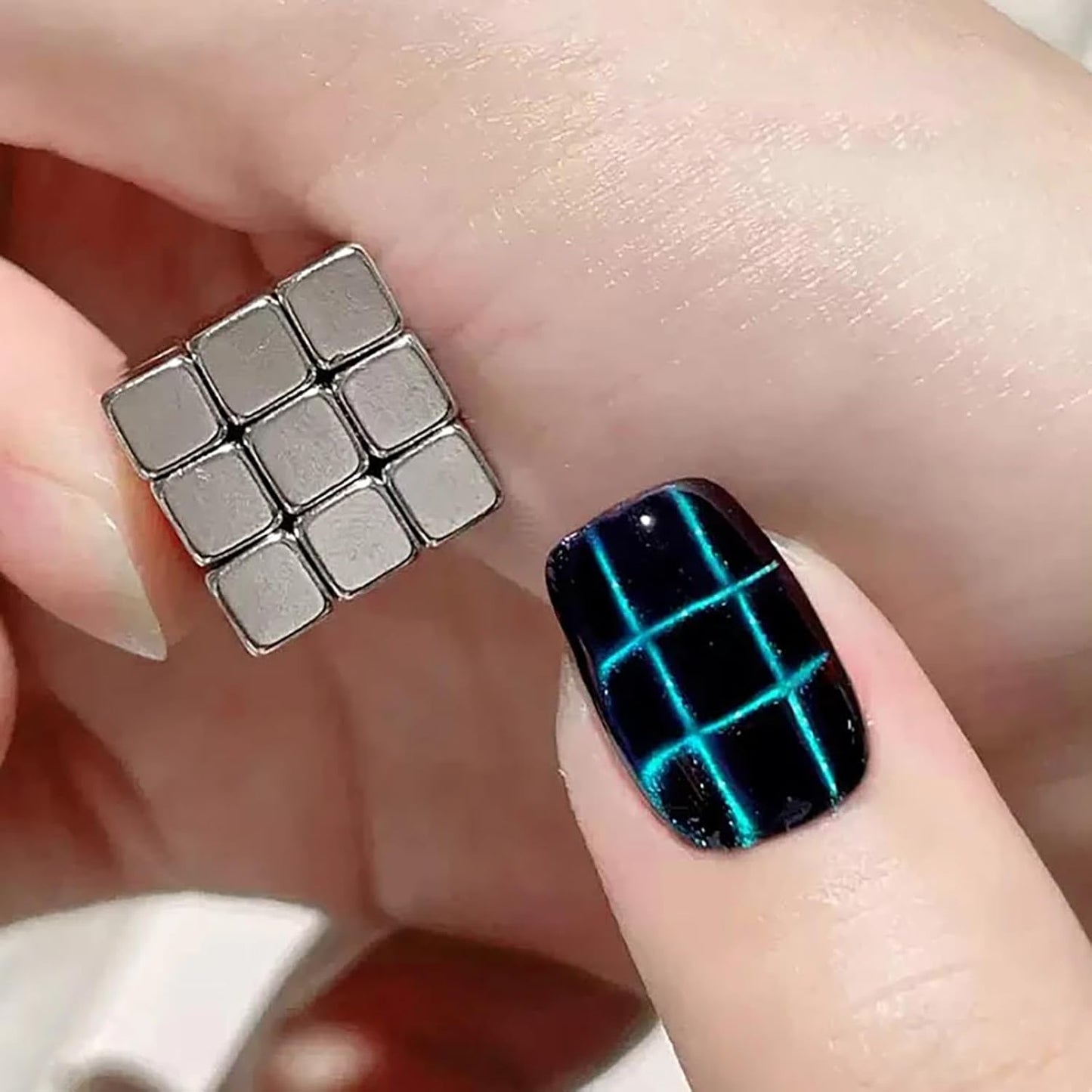 2Pcs/Set Cat Eye Nail Magnet Tool Square Magnet Stick Multi-Function Cat Eye Gel Nail Polish Magnetic Wand Cat Eye Nail Magnetic Magnet for Nails Salon Accessories