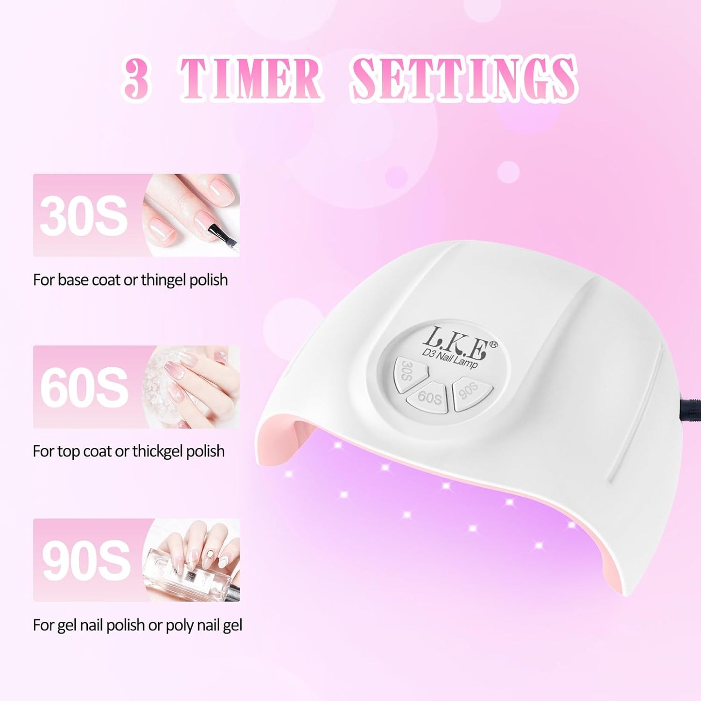 Wisdompark UV Nail Lamp, 72W UV Light for Gel Nails with 21 LED Lights Nail Lamp 3 Speed Timer Fast Curing Poly Gel Polish, Professional Manicure Lamps for Home Salon Nail Art Tools