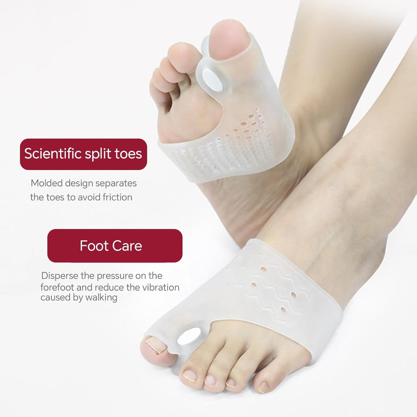 Toe Separators for Correcting Bunions and Restoring Toes to Their Original Shape for Men and Women – Toe Spacers Bunion Corrector (Transparent)