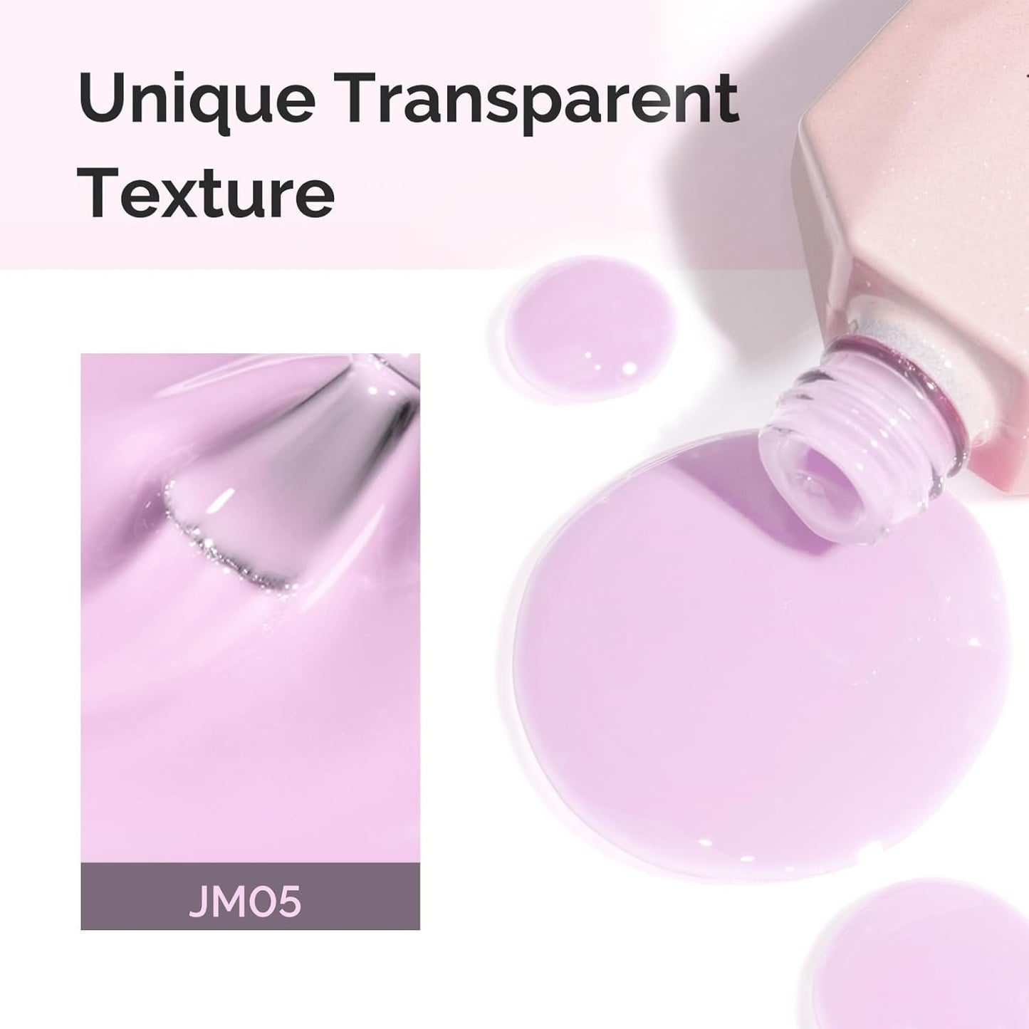 MelodySusie Milky Gel Nail Polish, 0.5Fl Oz Jeweliver Gel Polish Milky White Purple Pastel Color Soak Off UV LED Light Cure Spring Summer Colors Manicure Nail Art DIY at Home JM05