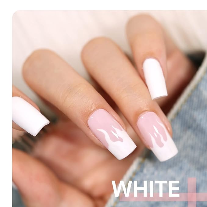 GAOY White Gel Nail Polish, 16ml Color 1002 Soak Off UV Light Cure Gel Polish for French Tips Nail Art DIY Manicure at Home