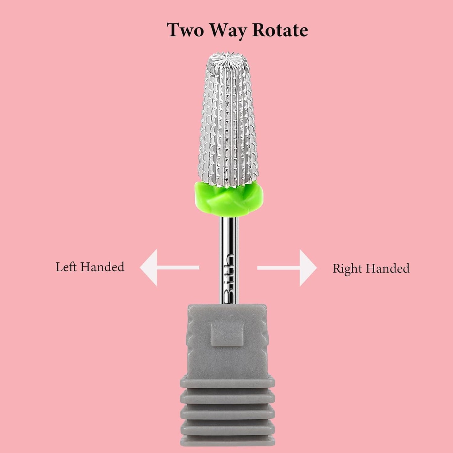 5 in 1 Nail Drill Bits, 3/32”Professional Carbide Drill Bits for Nails Multifunction Bit, Fast Remove Acrylic Hard Gel Cuticle Nail Efile Bit Manicure Pedicure,Two Way Rotate,Coarse