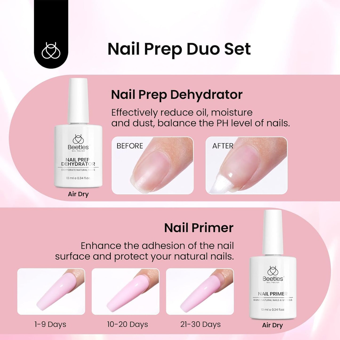 Beetles Gel Nail Kit Medium Almond with Nail Dehydrator and Primer, 576Pcs Half Matte Etch-X Gel Nail Tips Solid Nail Glue Mini Nail Lamp Acrylic Nail Tips Easy DIY Nail Extension Set Gift for Women
