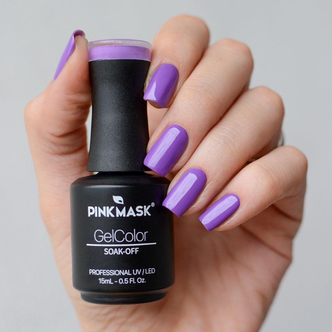 PINK MASK Gel Color Nail Polish April Love 15ml / o.5 oz - UV/LED Gel Polish, Non Wipe, Long Lasting, Soak Off Formula