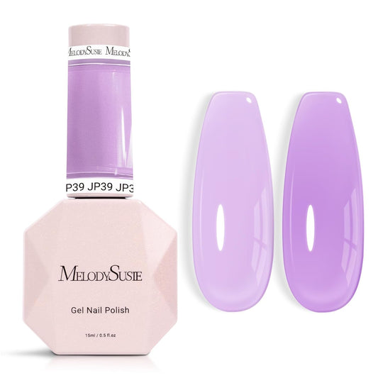 MelodySusie Purple Gel Nail Polish, 0.5Fl Oz Jeweliver Gel Polish Milky Lavender Pastel Cream Color Soak Off UV LED Light Cure Manicure Nail Art DIY at Home JP39