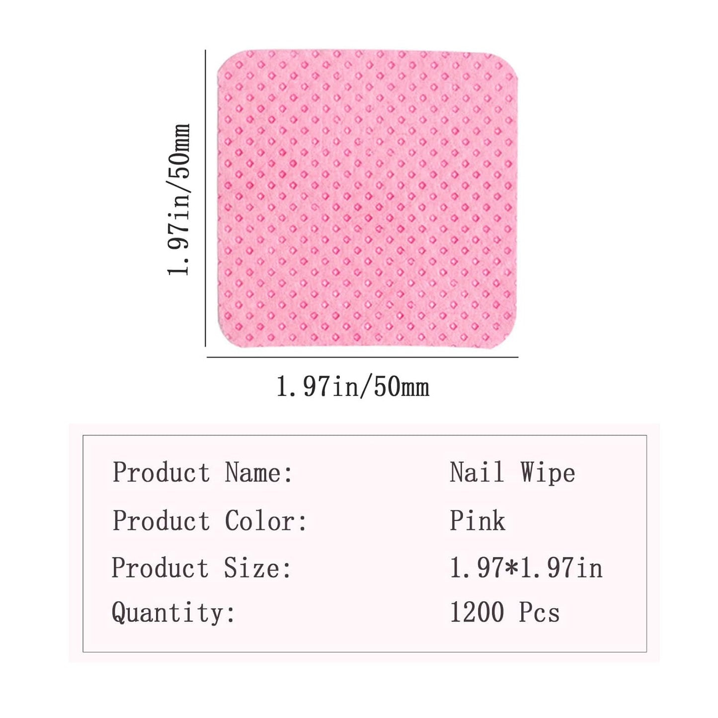 Lint Free Nail Wipes, 1200Pcs Pink Eyelash Extension Glue Cleaning Wipes, Absorbent Soft Non-Woven Fabric Gel Nail Polish Remover Pads, No Lint Nail Cotton Pads for Eyelash Extensions Nails Lash Glue