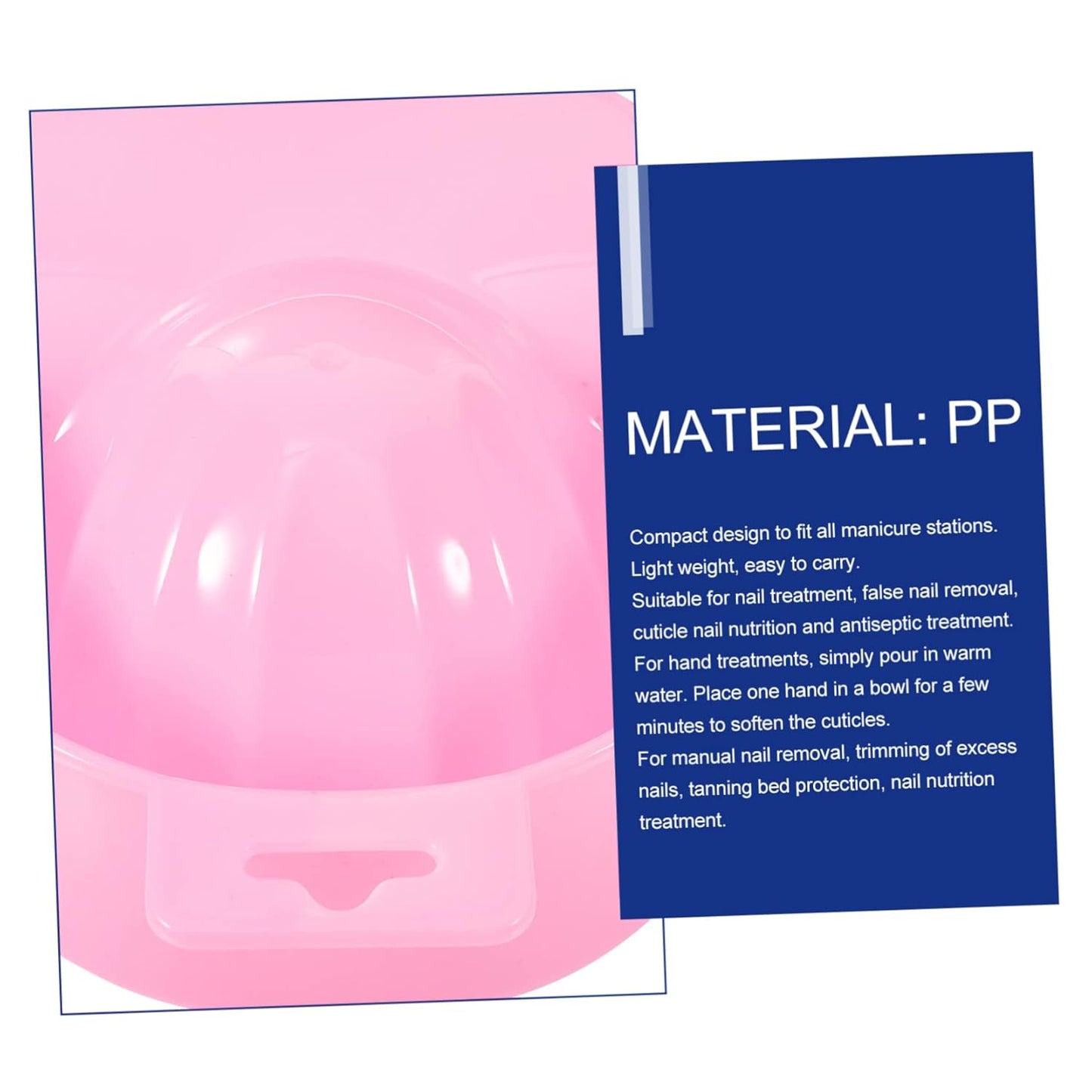 1pc Single-layer Nail Soaking Bowl for Manicure Care Rectangular Design Watermelon Red for Nail Treatment and False Removal