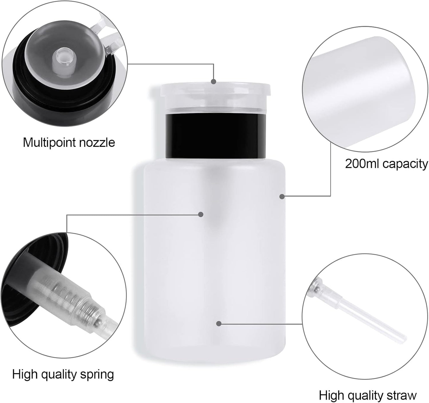400 Pieces Nail Cotton Pads,1 Pull-Down Pump Dispenser Bottle, Super Absorbent Soft Non-Woven Eyelash Glue Wipes, Nail Polish dehumidifier for Eyelash Extension Products and Nail Oil Bottle (White)