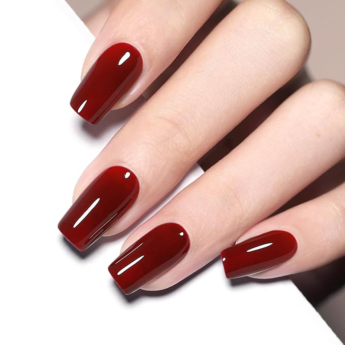 15ML Gel Nail Polish 1Pc Burgundy Red Gel Polish Soak Off UV LED Nail Polish Nail Art Starter Manicure Salon DIY at Home, 0.51 OZ