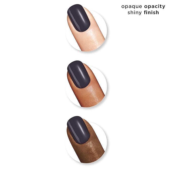 Sally Hansen Insta-Dri, Grease Lightening, Quick Dry, Long Lasting, Opaque, Shiny Black Nail Polish