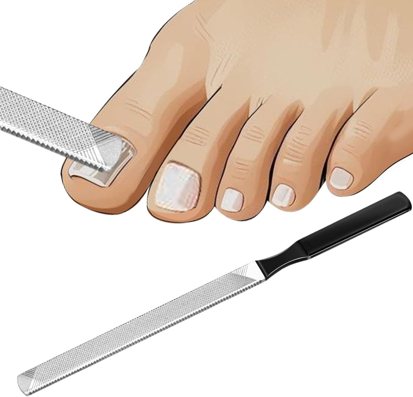 Toe Nail Files for Thick Nails,Professional Stainless Steel Nail File for Fingernails, Toenails, Scraping, Strengthening, Finger Manicure File Women Men Seniors Dogs (Large, 1, Count)