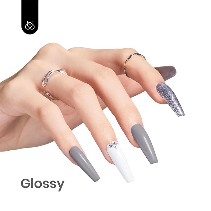 Beetles Gray Gel Nail Polish Winter Color Neutral Light Pastel Solid Grey 15 ml Soak Off LED UV Lamp DIY Manicure Decoration Nail Art Design Salon at Home Gift for Women Girls