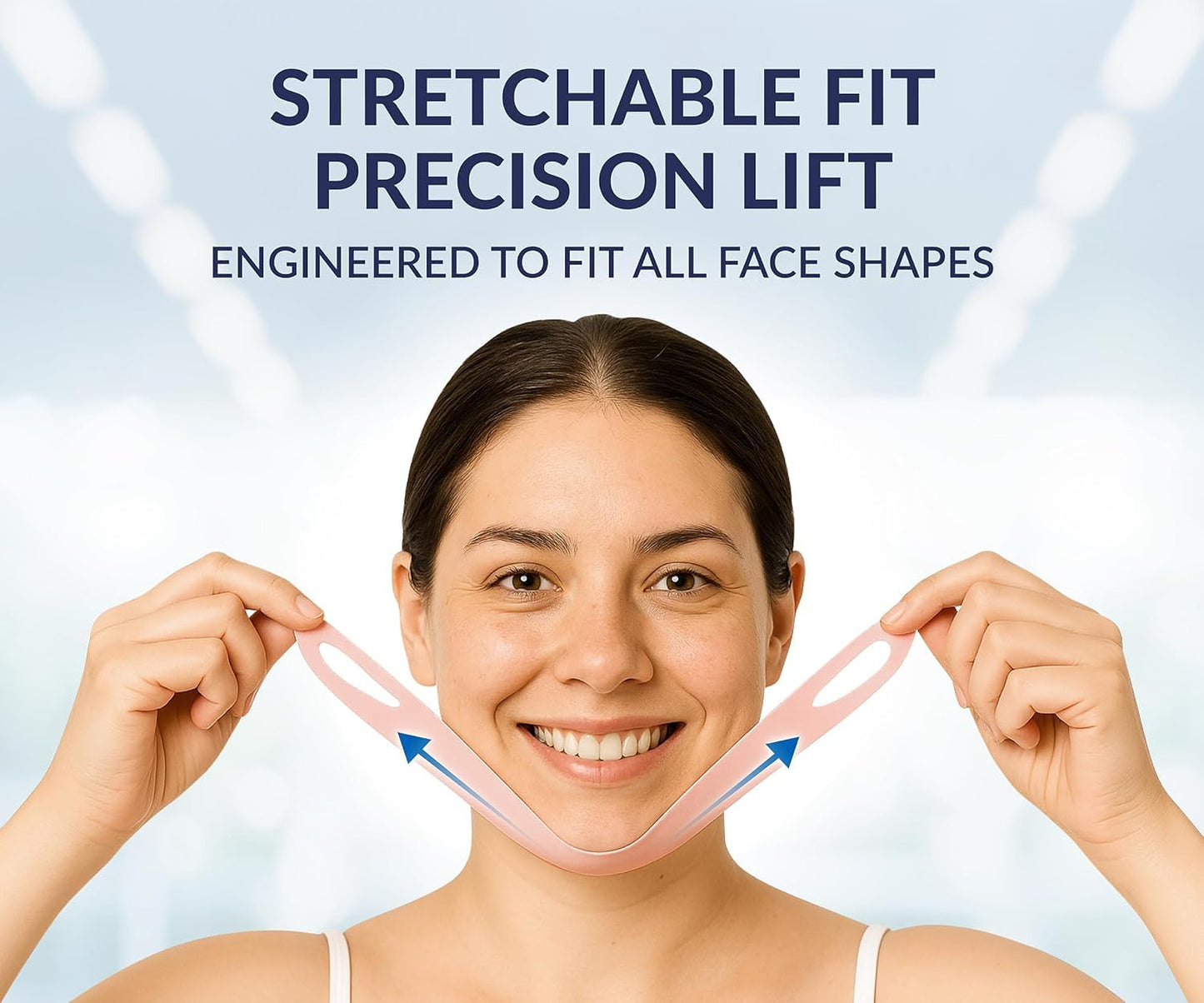Stylia V Line Lifting Collagen Mask - Lift, Firm & Contour Jawline - Tightening Double Chin Strap with Hyaluronic Acid & Aloe - Neck Lift & Face Tightening Mask - Jawline Shaper Face Lift Tape (5PC)