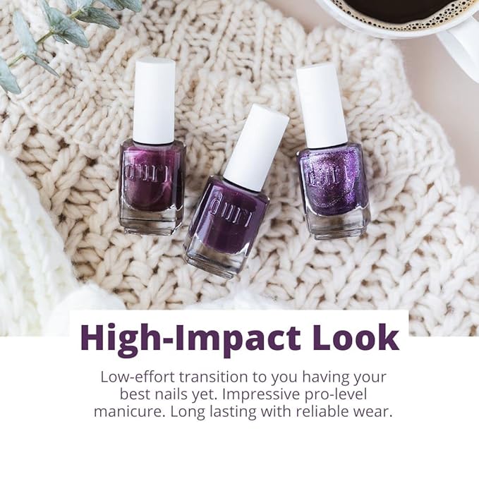duri Nail Polish, 709 Lure Me Blue, Purple Blue, Full Coverage, Glossy Finish, Gorgeous Look, Easy to Apply, 0.45 Fl Oz