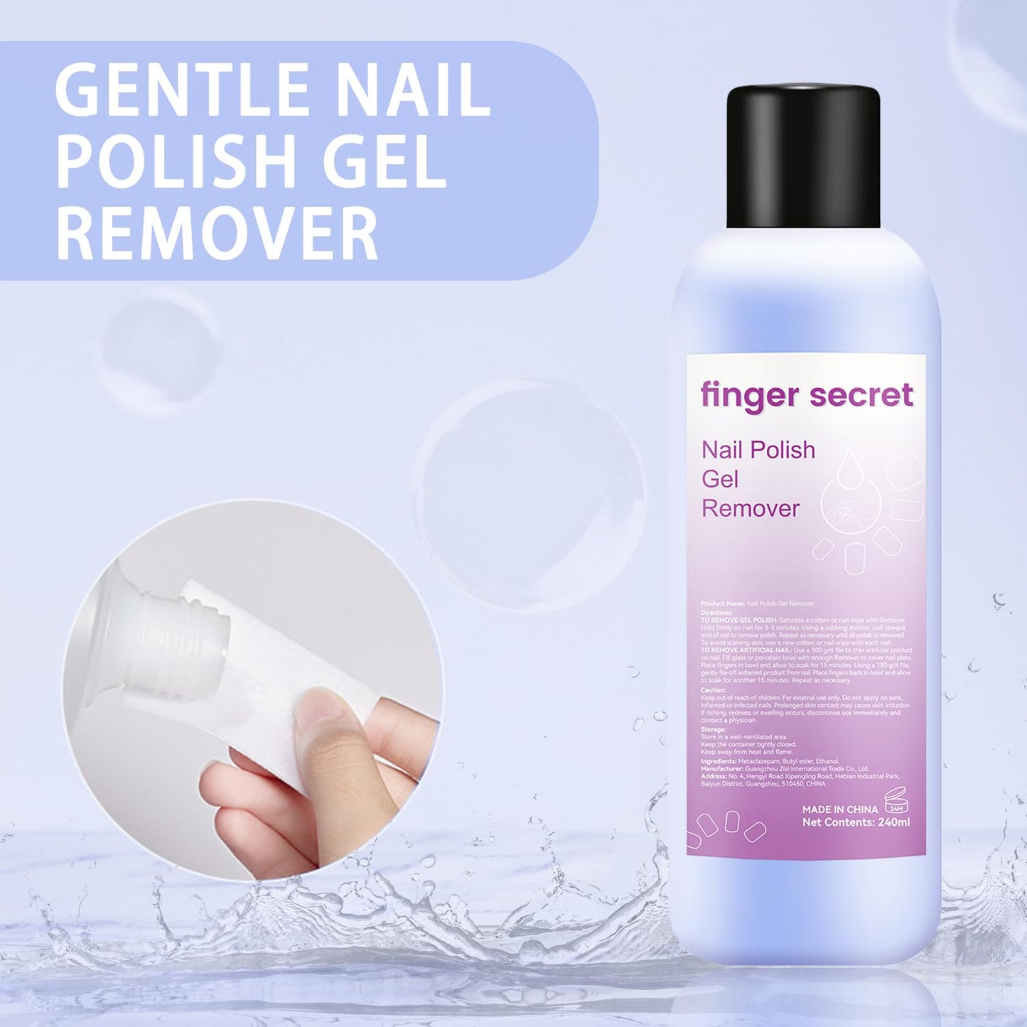 Gel Nail Polish Remover,finger secret Nail Polish Gel Remover 8 FL.OZ,Gel Polish Remover Gel,Professional Gel Nail Polish Remover Quickly & Easily & Effectively Remove Polish