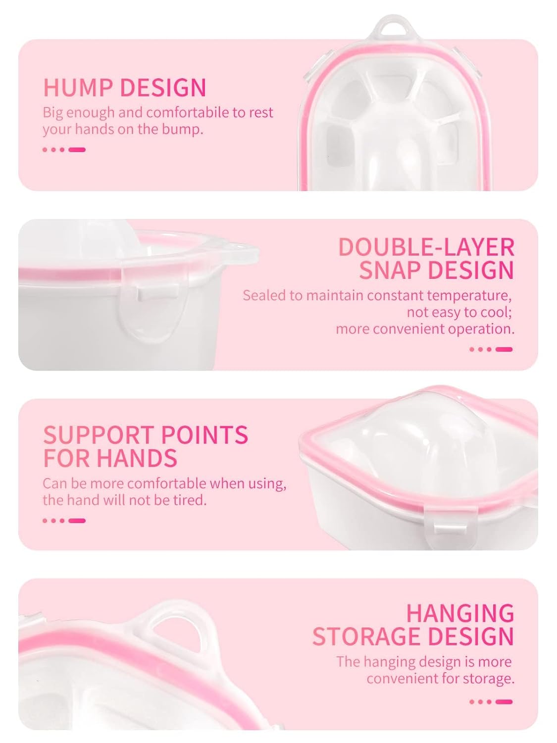 Nail Soaking Bowl, 2PCS Soak Off Gel Polish Dip Powder Remover Manicure Bowl with Triangle Cuticle Peeler and Stainless Steel Cuticle Pusher Nail Art Tool (Pink)