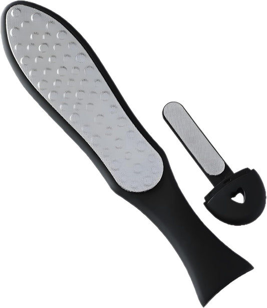 3 in 1 Large Size Durable Foot File Callus Remover (1 Pc) with Double Sided Stainless Heel Scraper for Cracked Heels, Pedicure Tools for Feet Ped Egg for Feet with Coarse and Fine Sides.