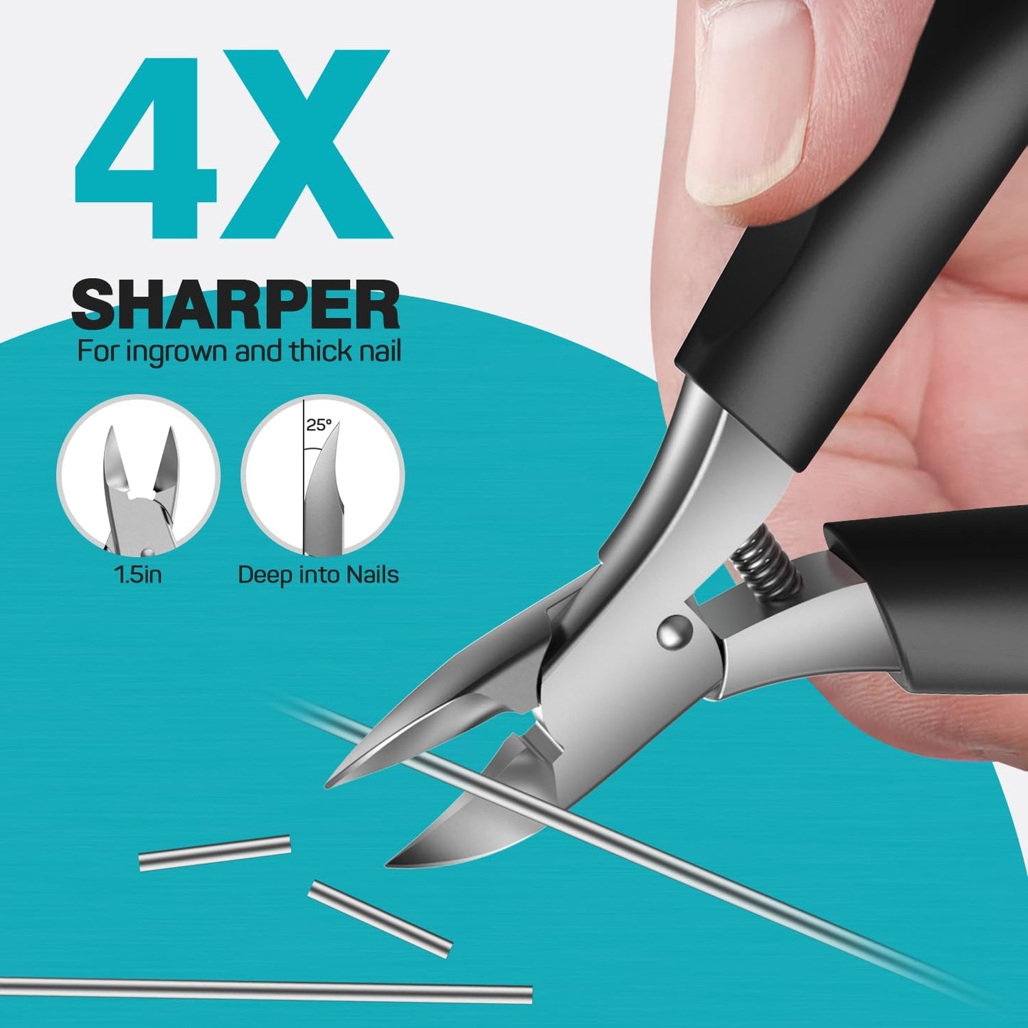 Toenail Clippers for Ingrown & Thick Toenails - Idea Stocking Stuffers Gift for Men & Dad, Heavy Duty Toe Nail Clippers with Sharp Blades & Long Handle, Professional Pedicure Tool Easy Deep in Nails