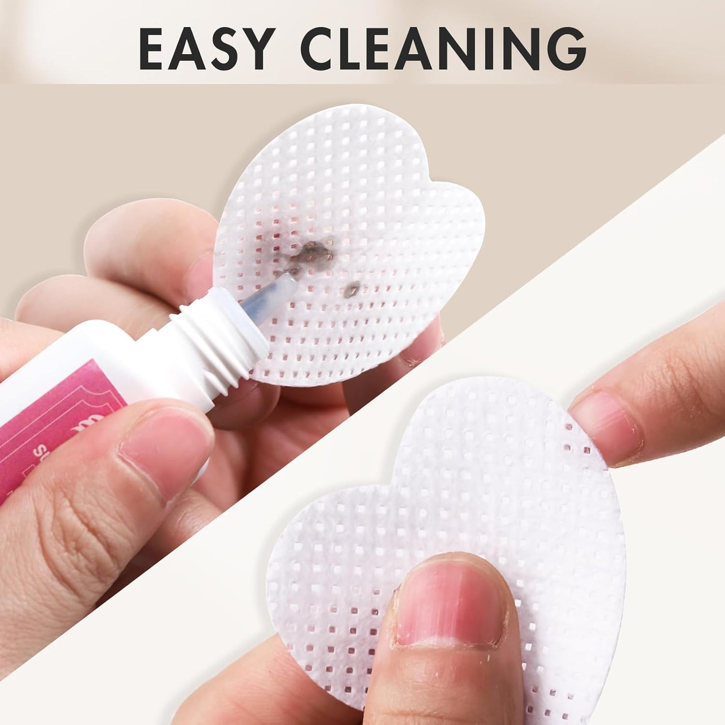 1000 PCS Eyelash Extension Glue Wipes - Lint Free, Non-Woven Fabric for Lash Extension Supplies and Nail Polish Remover (White)