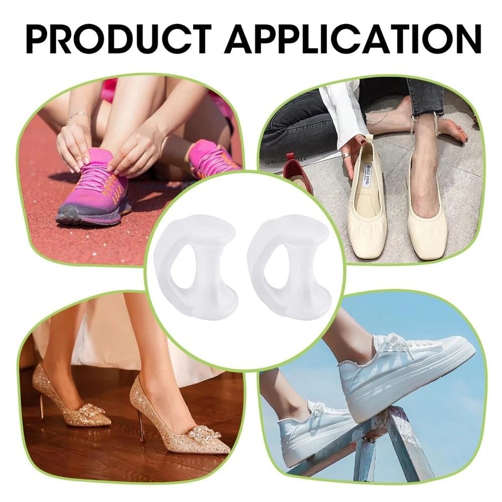 8Pair White Toe Separators Gel, Silicone Toe Spacer, Bunion Toe Spacers, Little Toe Cushions Straightener Soft Gel Orthotics for Crooked Toes, Overlapping Toes