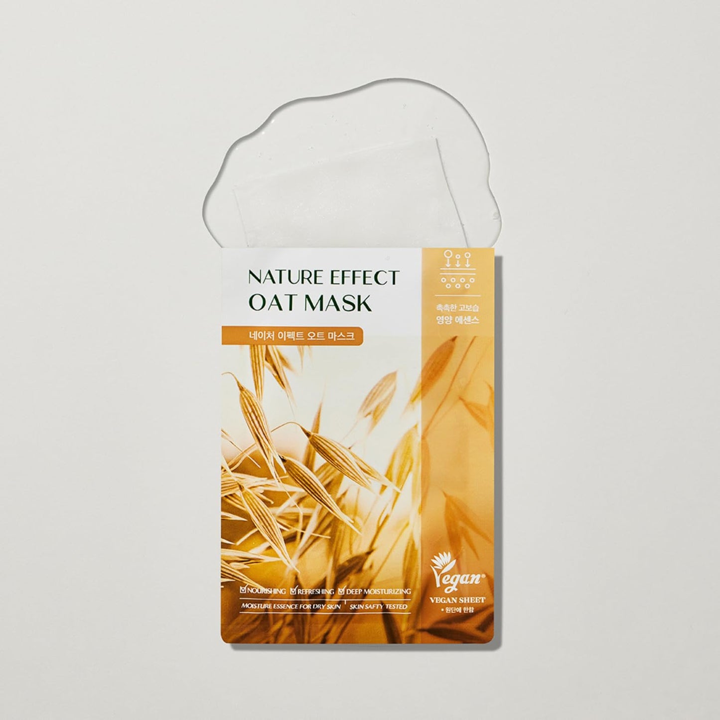 LEADERS Nature Effect Oat Mask - Hydrating & Soothing Face Mask for Dry, Irritated Skin | Nourishes, Soothes, Dryness with Oat Extract | Serum Content, Vegan Certified - 10 Sheets