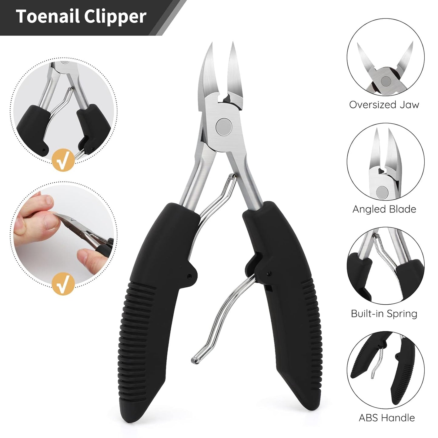 Segbeauty 10pcs Ingrown Toenail Removal Kit, Nail Clipper Toenail Clipper Manicure Pedicure Kit, Professional High Manganese Steel Blade Ingrown Toenail Corrector Tool Set for Remove Cuticle Callus