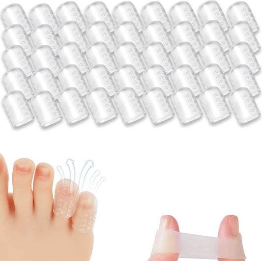 Silicone Anti-Friction Toe Protector, Silicone Toe Protectors, 2024 New Gel Toe Protectors, Breathable Little Toe Covers, Blisters, Calluses, and Corns Protection (50PCS)
