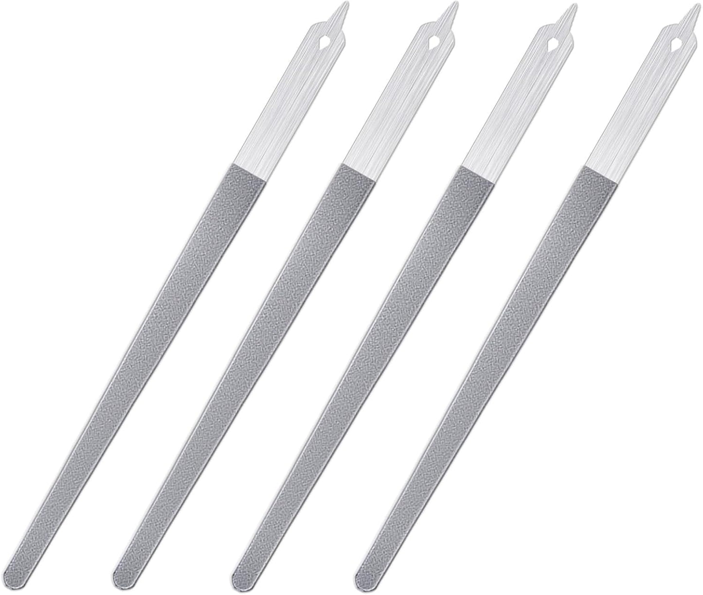 Diamond Deb Nail File 4 Pack Double Sided Fingernail Files for Natural Nails, Stainless Steel Toenail File with Sharp Pointed Tip, Professional Fine Grit Finger Nail Files for Women Men Girls (6in)