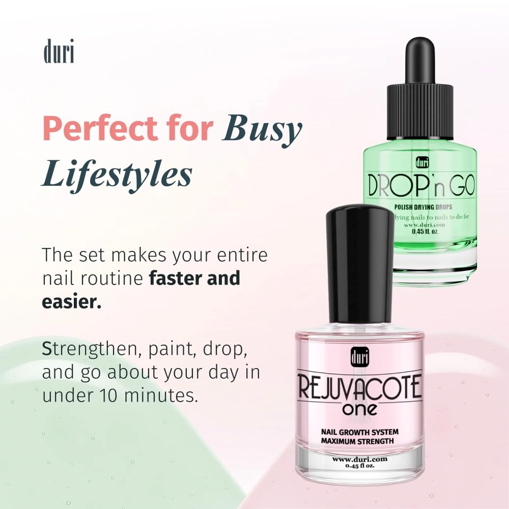 duri Rejuvacote 1 Nail Growth System and duri Drop'n Go Polish Drying Drops Combo