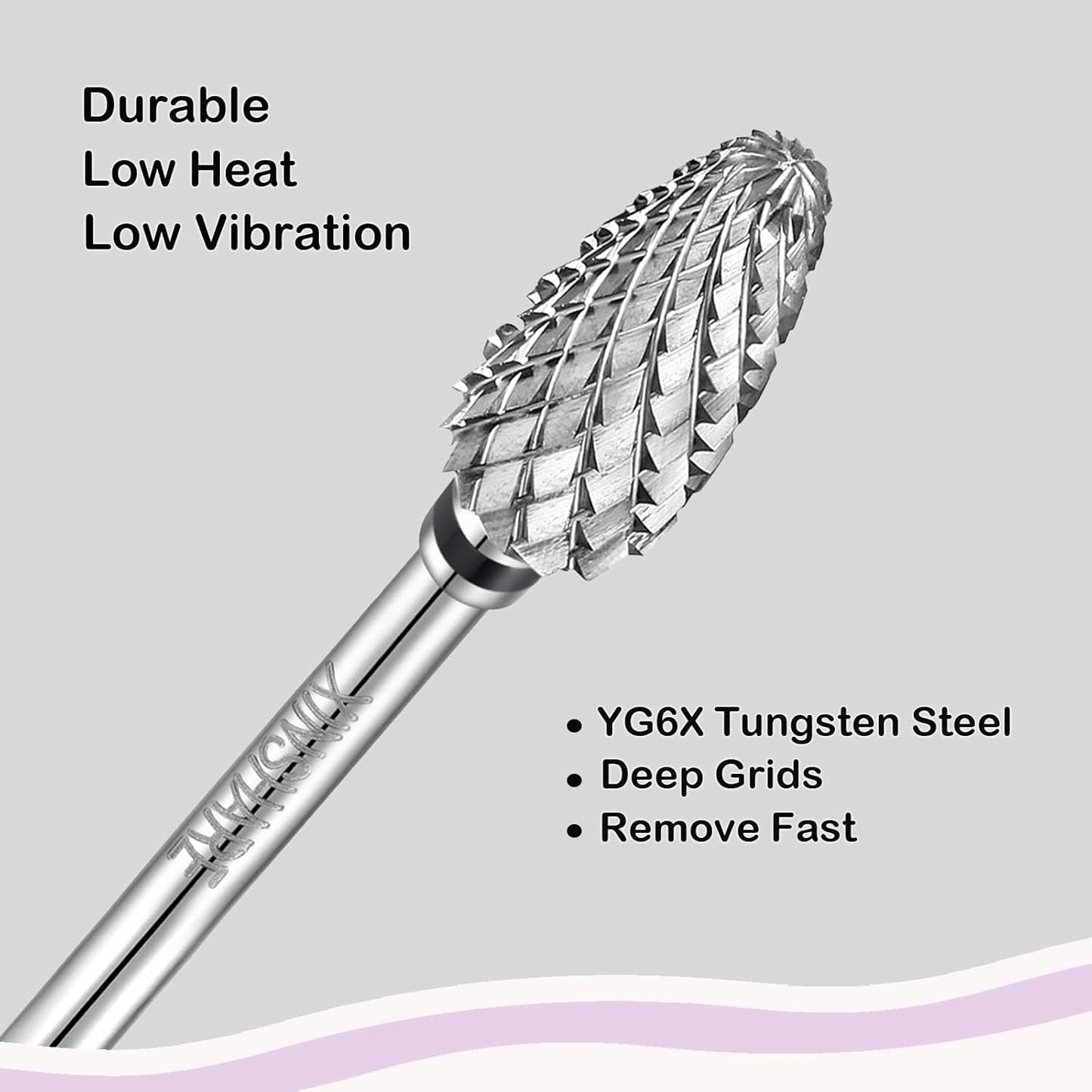 Nail Drill Bits 3/32" Carbide Professional Safety Tungsten Nail File Cone Drill Bit for Acrylic Nail Gel Cuticle cleaner Manicure Pedicure Nail Polishing, Beginner Salon, Extra Coarse