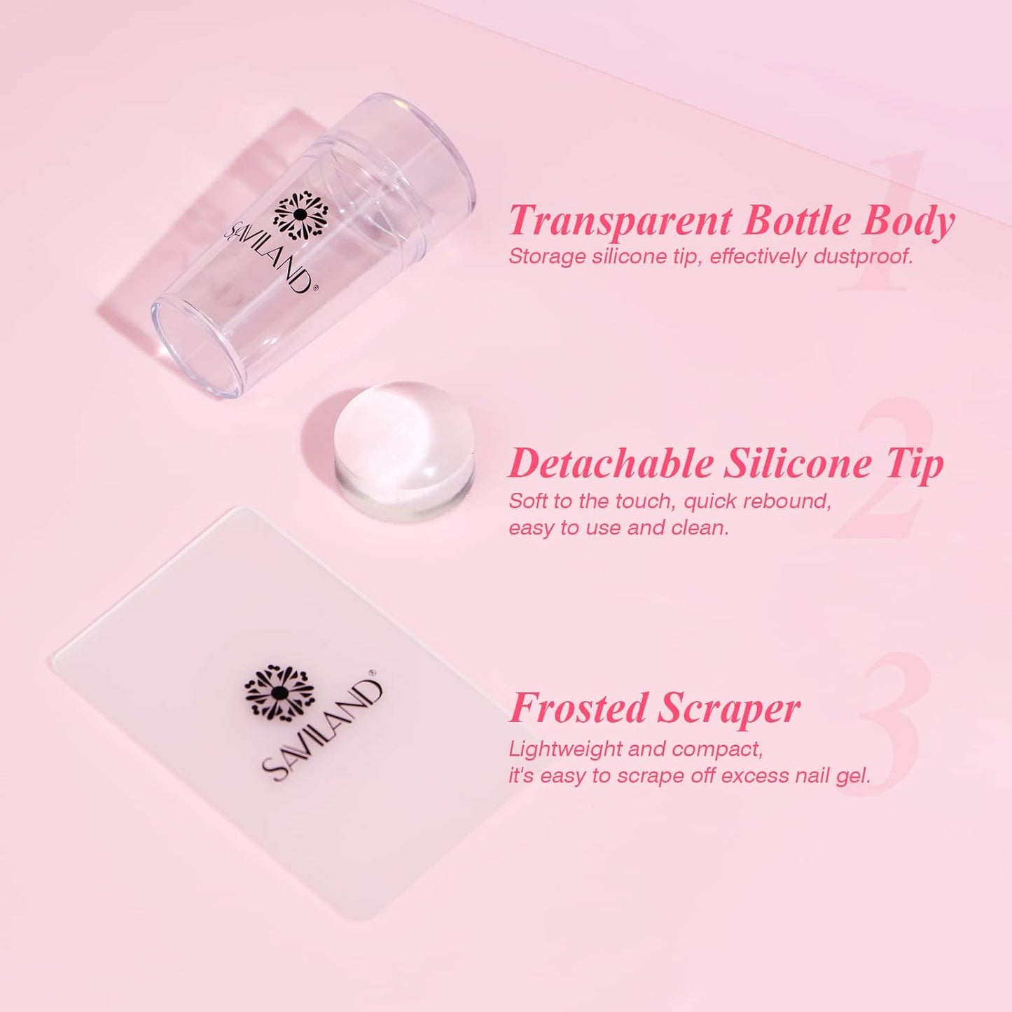 Saviland French Manicure Kit: French Tip Nail Stamp with White Gel Nail Polish Set, Jelly Silicone Nail Stamper Nail Stamper Kit for French Nails Home DIY Nail Salon