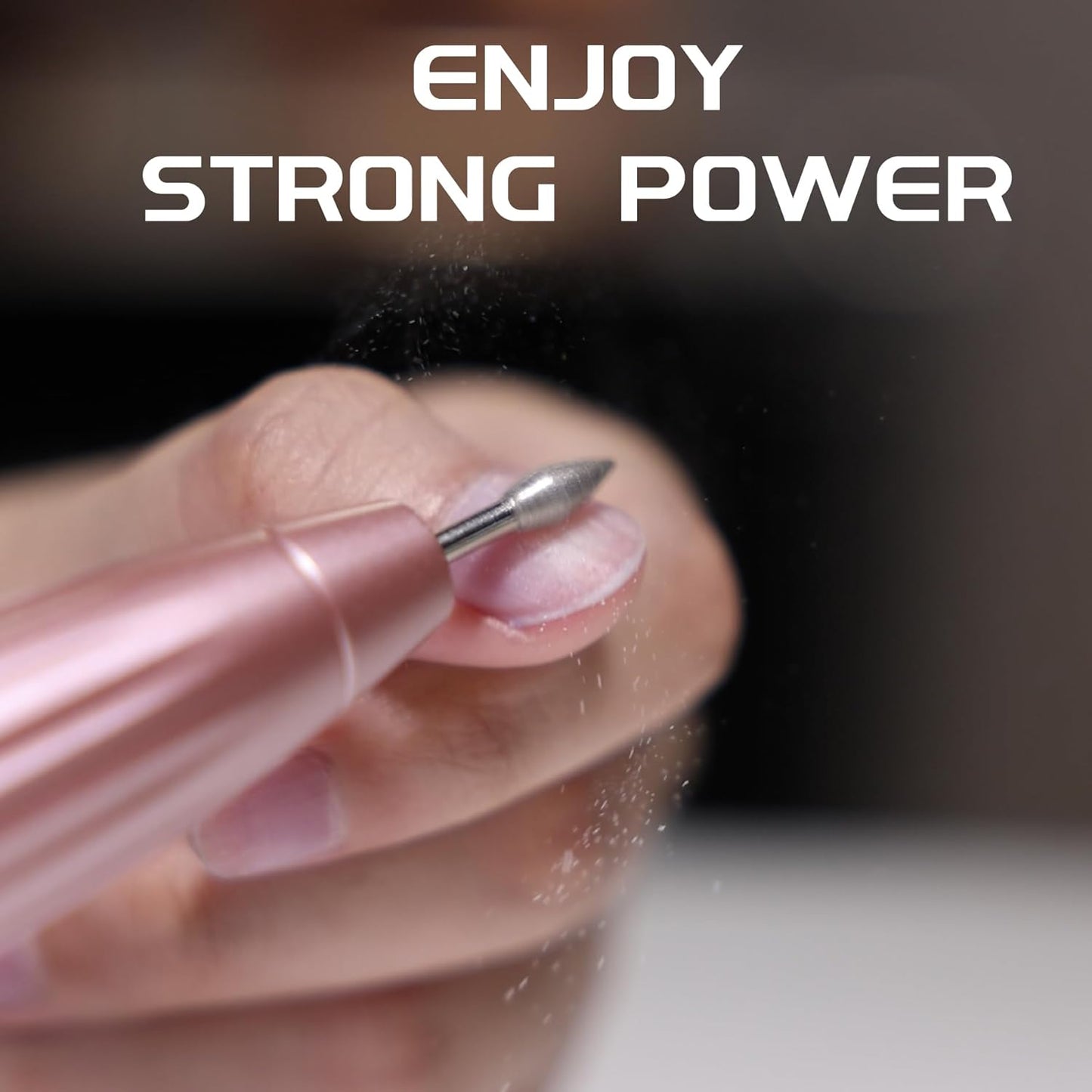 Cordless Electric Nail Drill 35000RPM Rechargeable Portable Nail File Kit for Acrylic & Gel Nails, Professional Manicure Pedicure Buffer Tool for Home & Salon (Rose Gold)