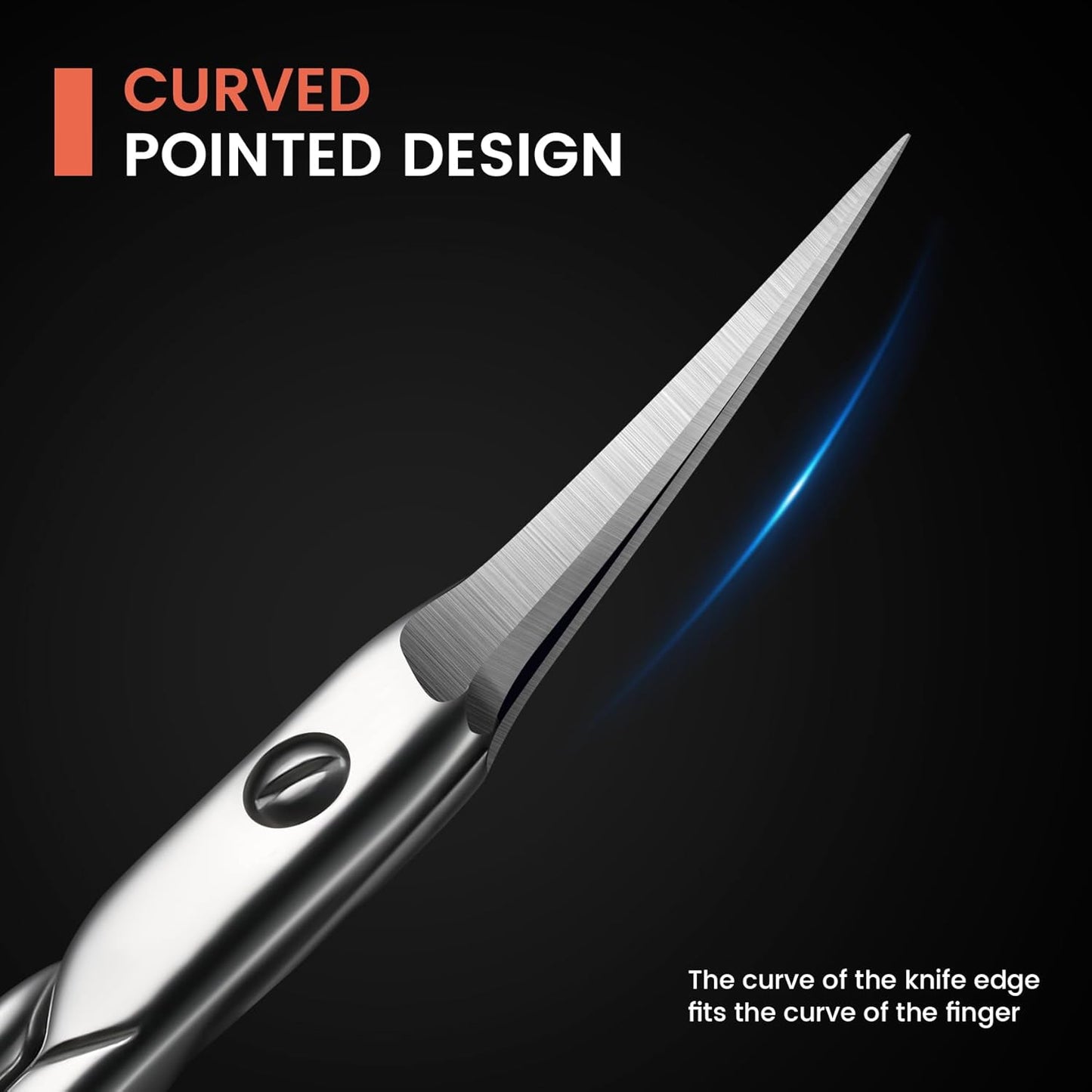 BEZOX Curved Cuticle Scissors - Precision Manicure Scissor Nail Cuticle Trimmer, Professional Stainless Steel Nail Scissors for Cuticle Care, Cuticle Cutter Small Scissors for Women - Silver