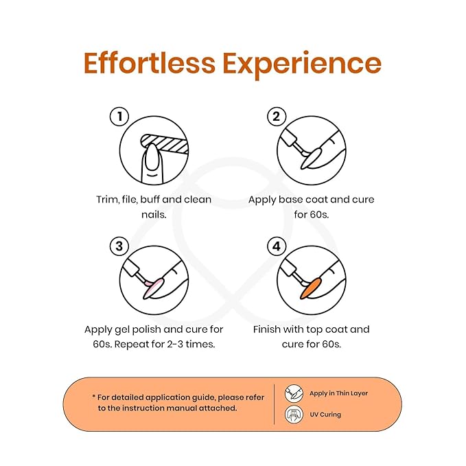 Beetles Burnt Orange Gel Nail Polish, 15Ml Light Persimmon Polish Orange Nail Polish Gel Tropical Soak Off Uv Led Nail Lamp Manicure Salon Diy at home Gift for Women