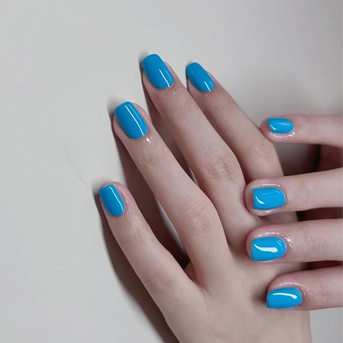 COSMOO Candy Blue Quick Dry Nail Polish, Vegan Chip-Resistant Long-Lasting Nail Lacquer for Nail Art Varnish, 0.34 fl oz (Candy Blue)
