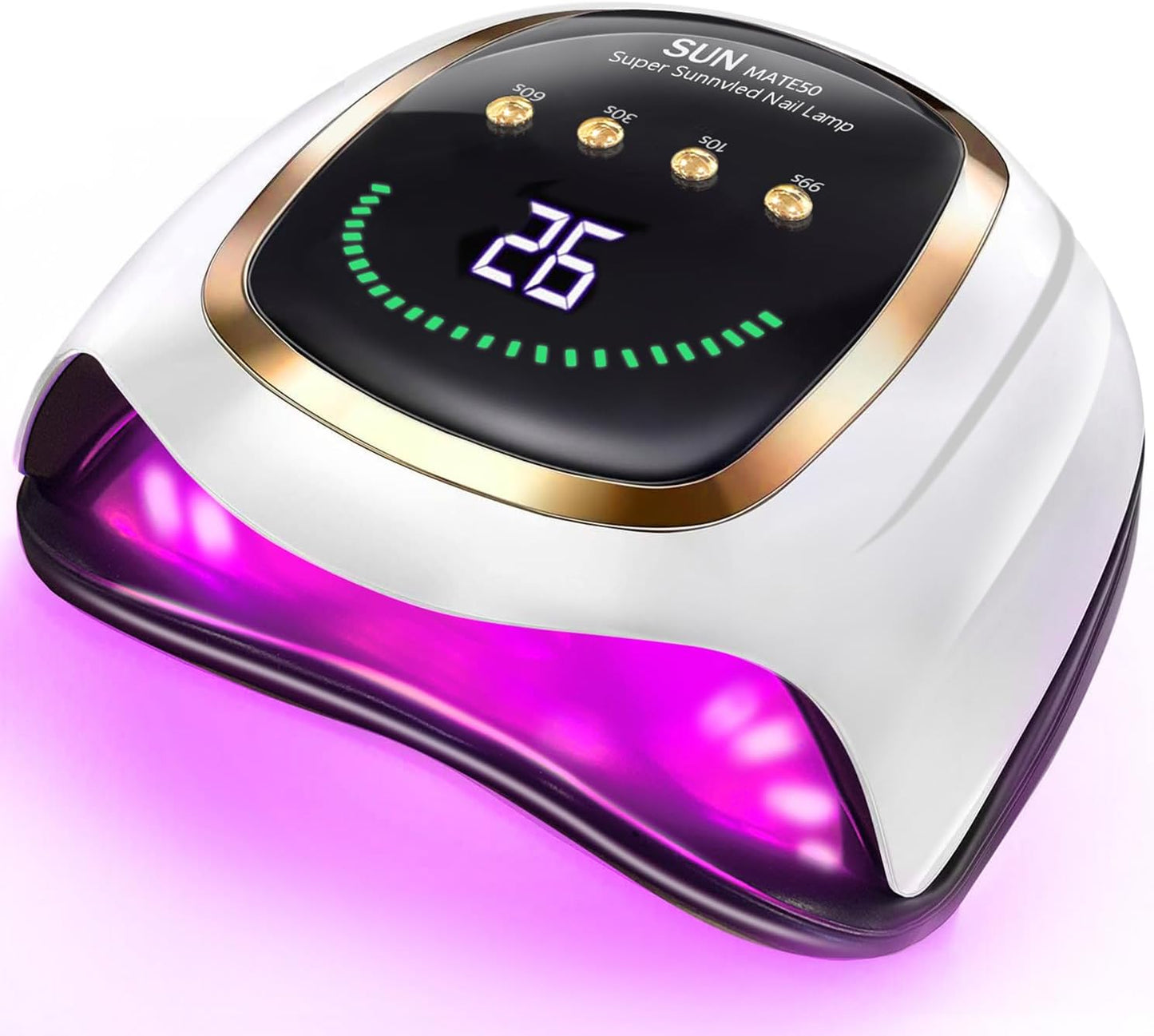 Upgraded red Light Treatment Gel Nail Light 72 LED Nail Light, 4 Timer Settings, one Button Start and Breathing Light Design, Hand and Foot use, Suitable for Fast Curing Anti Blackhand, Large LCD
