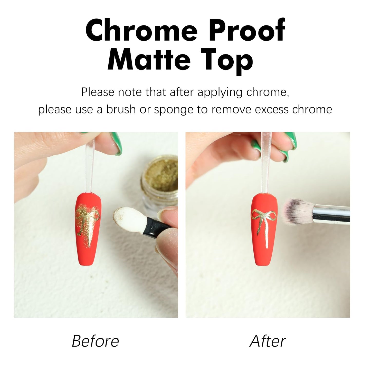 FZANEST Gel Top Coat Gel Nail Polish Matte Glossy Kit 15ml * 2PCS No Wipe Diamont Top Coat Chrome Proof Velvet Finish Good for Chrome Nail Powder Nail Art Design