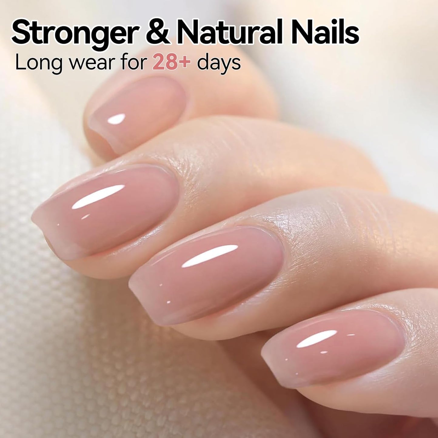 Born Pretty Builder Gel for Nails 15ML,8-in-1 Nude Brown Builder Nail Gel,LED Lamp Cured Color Base Gel Polish Coat Strengthener Extension Rhinestone Glue in a Bottle for DIY Home Salon Gifts