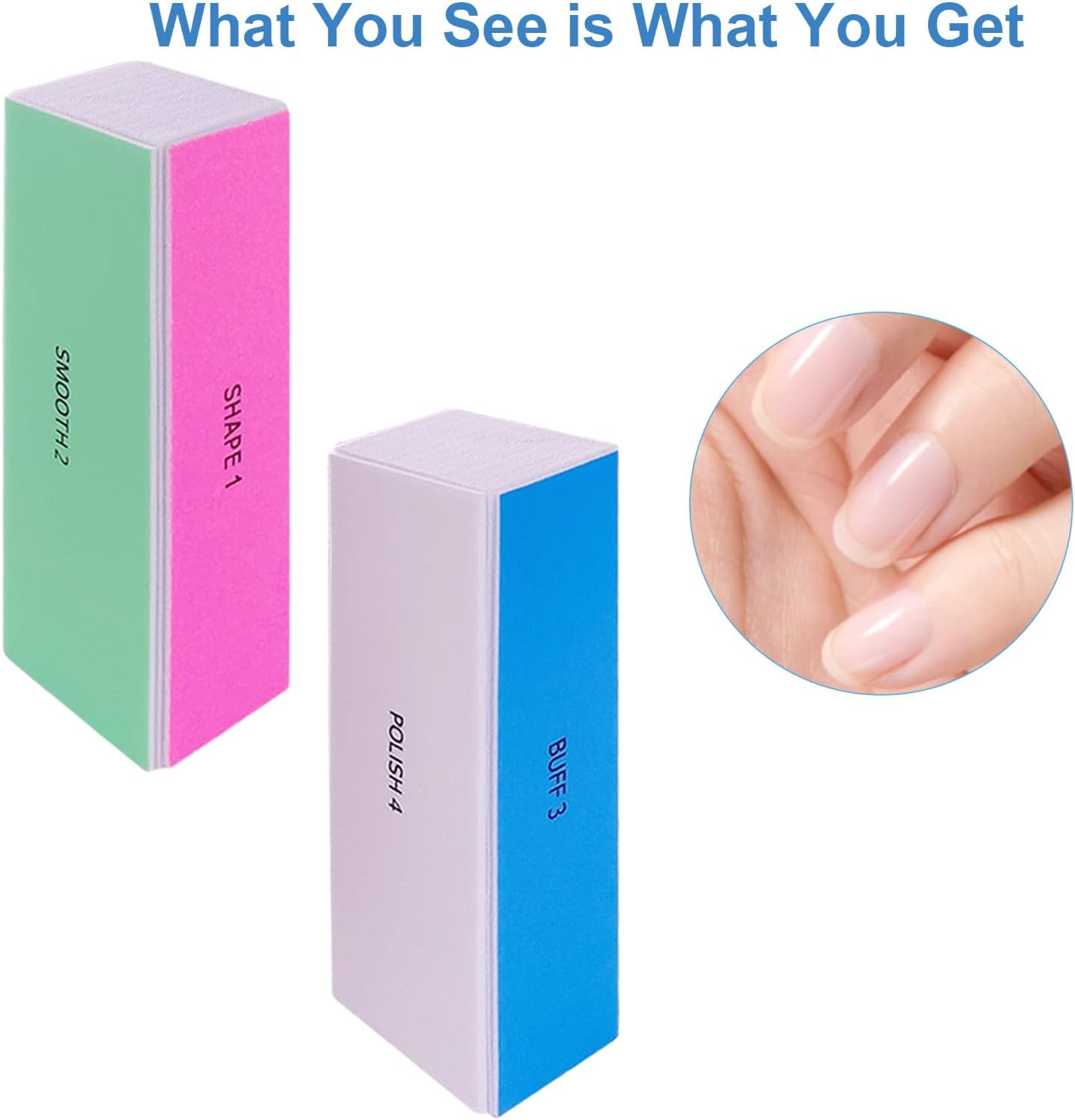 4 Way Nail Buffer Block (10 Pcs), Nail Shine Buffers Blocks Files for Natural and Acrylic Nails Smoother Buffing Block Polisher Fingernail File Buffer 120/240/600/3000 Grit for Buffing Shinning