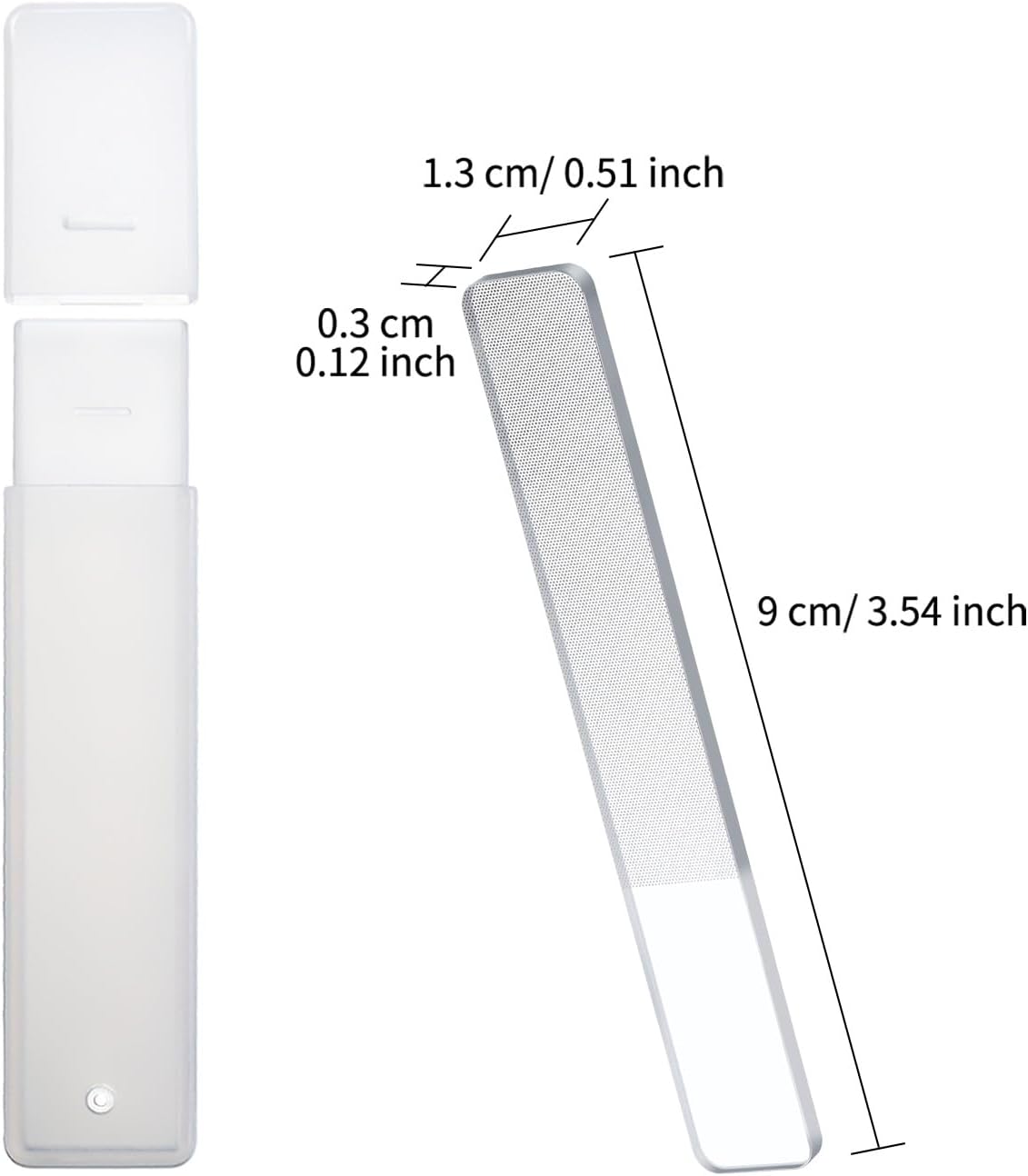 Mudder 4 Pack Glass Nail File Shiner Files Kit Crystal Nail Buffer Polisher with Case Manicure Tools for Natural Nails Women Shaping Buffing and Polishing