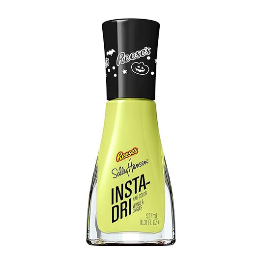 Sally Hansen Insta-Dri Reese's Nail Polish | Quick Dry, Long Lasting, Streak-Free Shine | Opaque, Glossy | 734 Delicious! | Bright Lime Yellow Nail Color