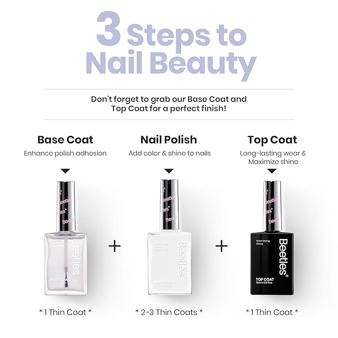 Beetles nail strengthener polish - White Fantasy Nail Polish 15ml Fast Dry Nail Strengthener and Growth Treatment for Damaged Nails, Long Lasting Quality Results French Style Gifts for Women