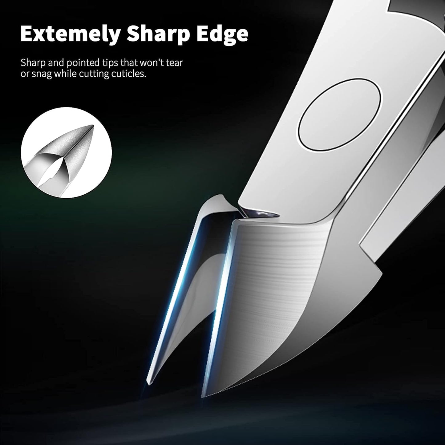 FVION Cuticle Clippers – Full Jaw Cuticle Trimmer with Rubber-Coated Handle, Sharp Nail Cuticle Cutter for Manicure and Dead Skin Removal - 9mm