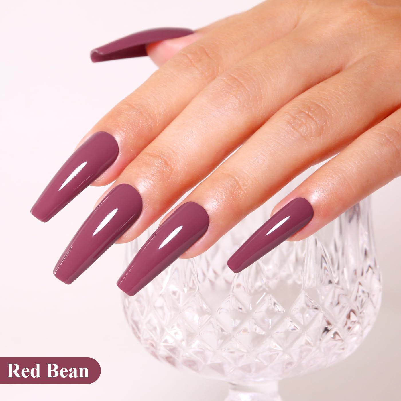 Imtiti Red Gel Nail Polish, Red Brown Gel Polish High Gloss Soak Off UV LED Nail Gel Polish Red Bean Autumn Winter Gel Polish Nail Art Manicure Salon DIY Design Gel Nail Kit 10ML