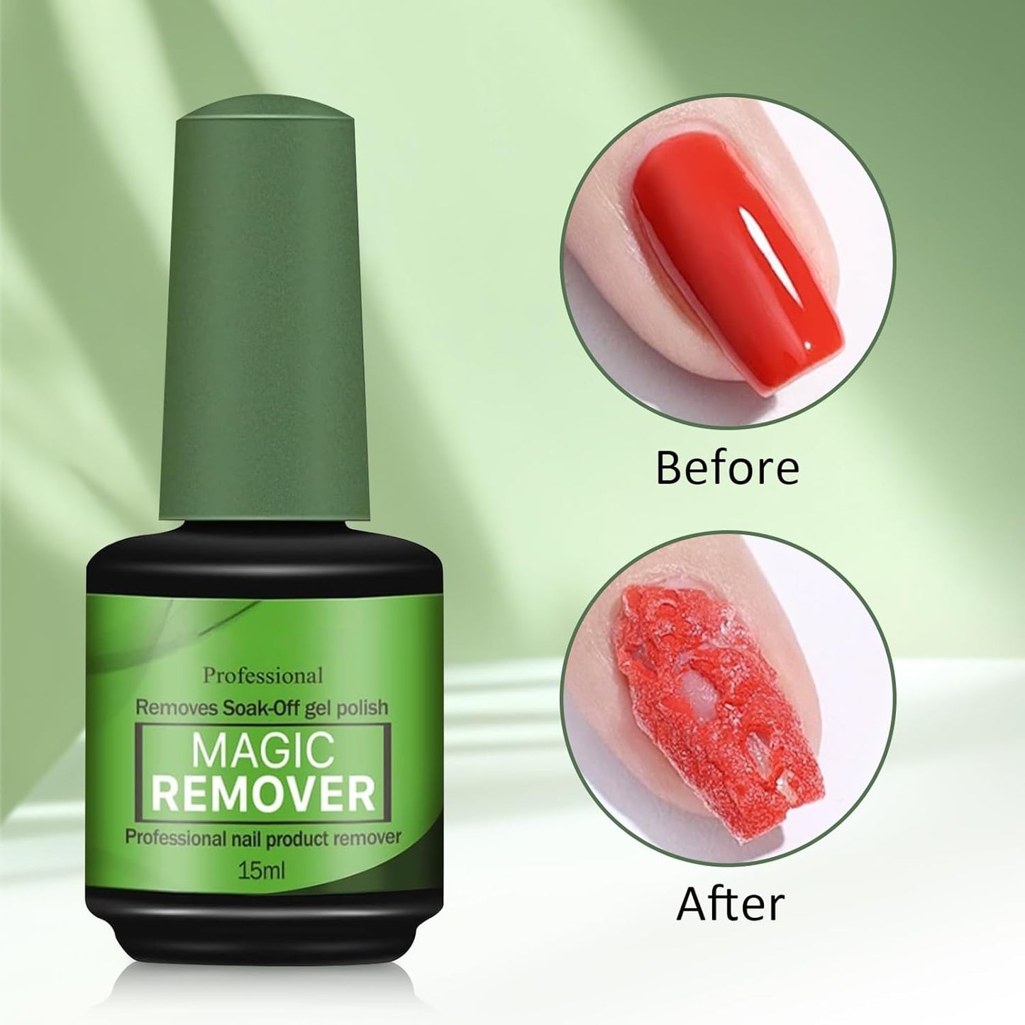 3PCS Gel Nail Polish Remover, 15ml Gel Remover for Nails Within 3-5 Minutes Quickly and Easily Soak off Polish Remover